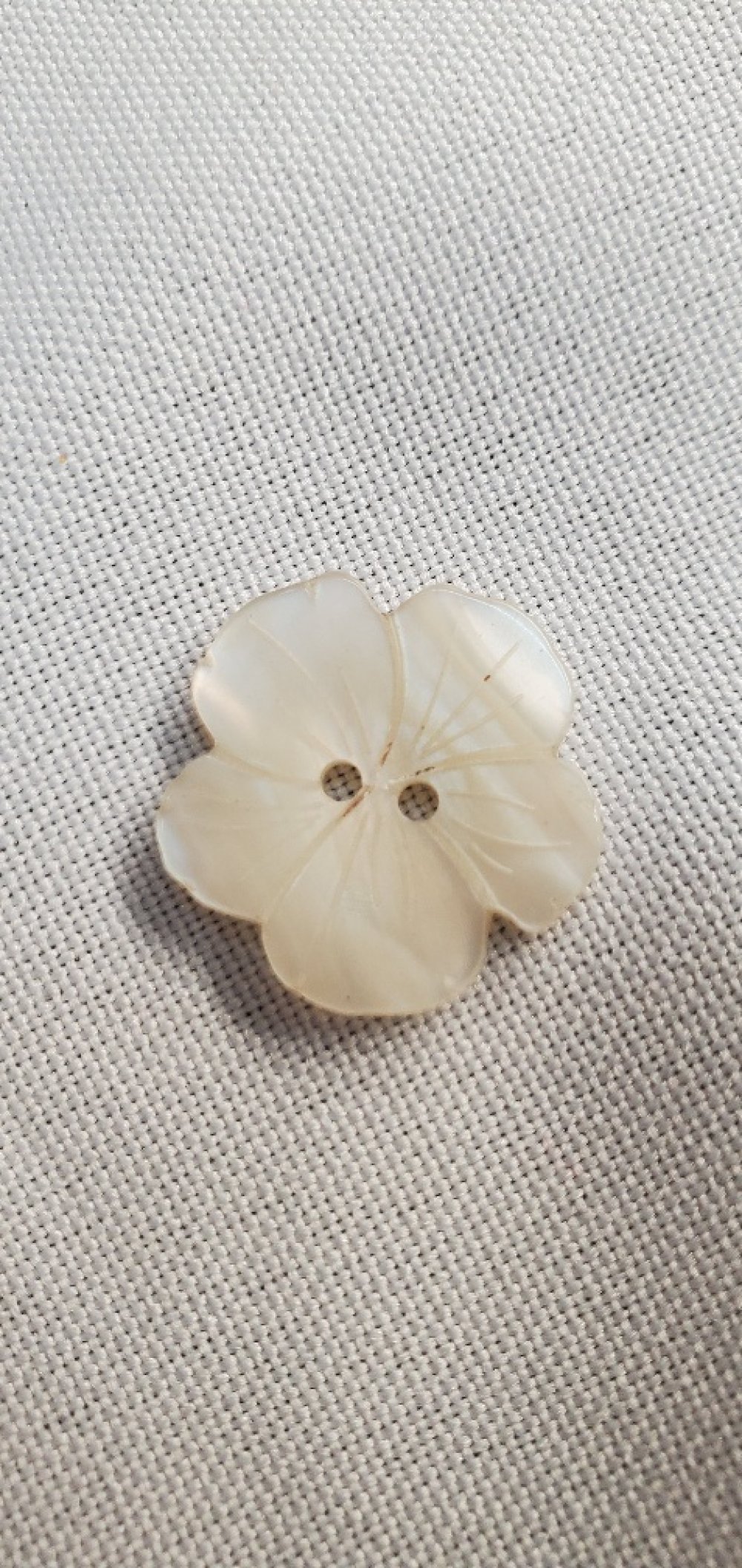 Bouton acrylique « hibiscus » – effet nacré – 20 mm
