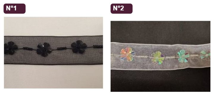 Ruban organza paillette perlé 30 mm – Couleur au choix – Image 2
