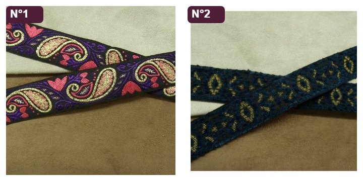 Ruban tissé fond et lurex 25 mm – Couleur au choix – Image 2